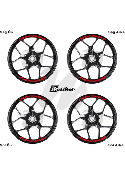 Bajaj Pulsar Ns 200 Yazılı 8 Li Jant Içi Yazı Sticker Kırmızı fiyatları