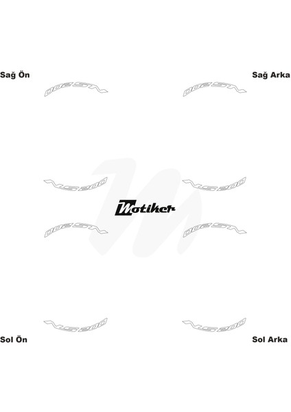 Bajaj Pulsar Ns 200 Yazılı 8 Li Jant Içi Yazı Sticker Beyaz modelleri