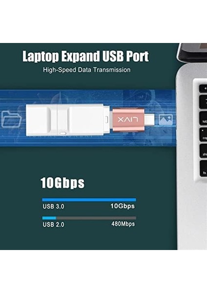 USB 3.0 To Type-C Çevirici Dönüştürücü Otg Adaptör Rose Gold Otgrg