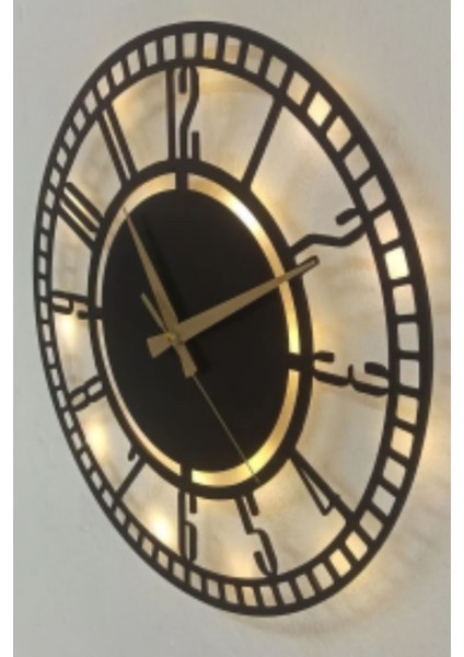 50X50 cm Işıklı Modern Duvar Saati Şık ve Dekoratif Tasarım indirimleri
