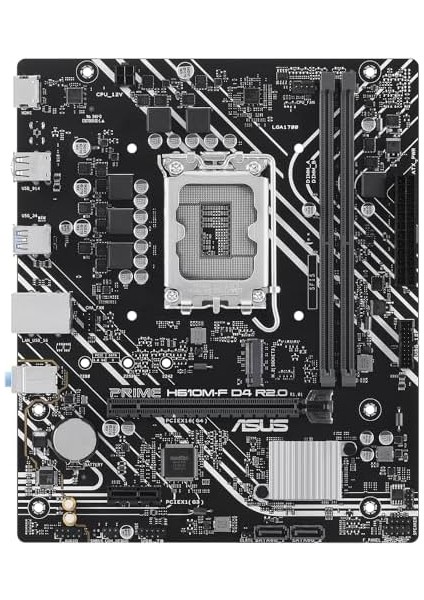 Prıme H610M-F D4 R2.0 Intel H610 LGA1700 Ddr4 3200 HDMI M2 Usb3.2 Matx Asus 5x Protectıon Iıı, Armoury Crate, Aı Suite 3