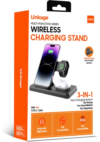 Linkage 3in1 Kablosuz Şarj Standı