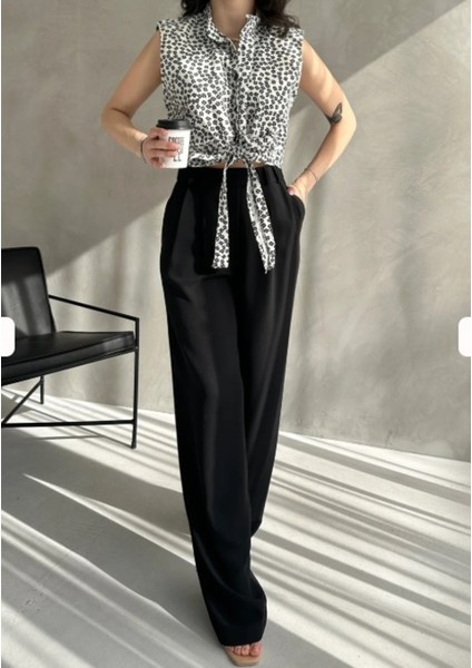 Çiçek Desenli Bağlama Detaylı Crop Gömlek Bluz modelleri