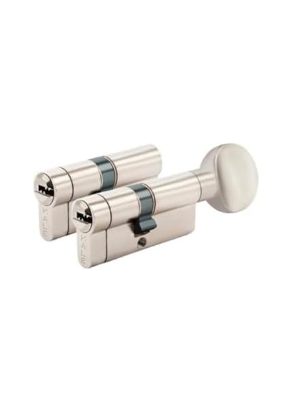Kilit 264 Ortak Anahtarlı Tuzaklı 2'li Set (Ktbs + Ktbsm) Kilit Göbeği, Tuzaklı Silindir 2'li Set, Barel (68 Mm, Nikel)