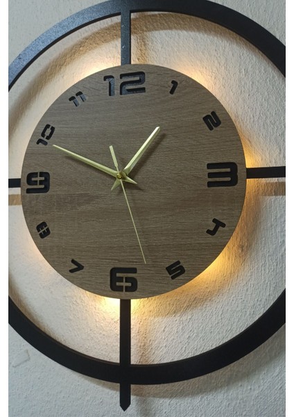 LED Işıklı 50X40 cm Oval Duvar Saati, Şık ve Modern Dekorasyon Için Ideal indirimleri