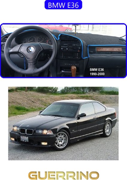 Bmw E36TORPİDO Koruma Halısı Mavi Kenar