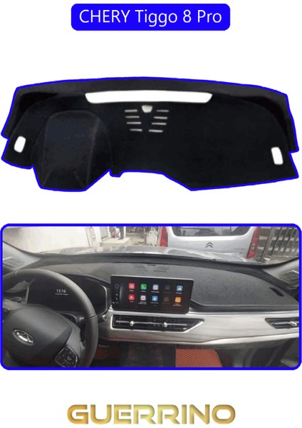 Chery Tiggo 8 Pro Torpido Koruma Halısı Mavi Kenar