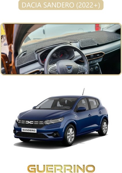 Dacıa Sandero 2022+ Torpido Koruma Halısı Bej Kenar