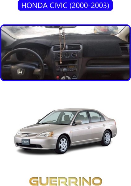 Honda Cıvıc 2000-2003TORPİDO Koruma Halısı Mavi Kenar