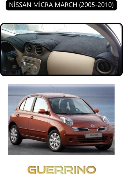 Nissan Micra March 2005-2010TORPİDO Koruma Halısı Siyah Kenar