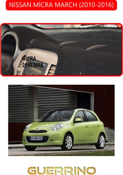 Nissan Micra March 2010-2016TORPİDO Koruma Halısı Kırmızı Kenar