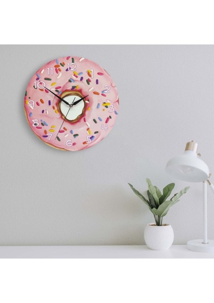 Renkli Yuvarlak Ahşap Duvar Saati, Dekoratif ve Şık Tasarım