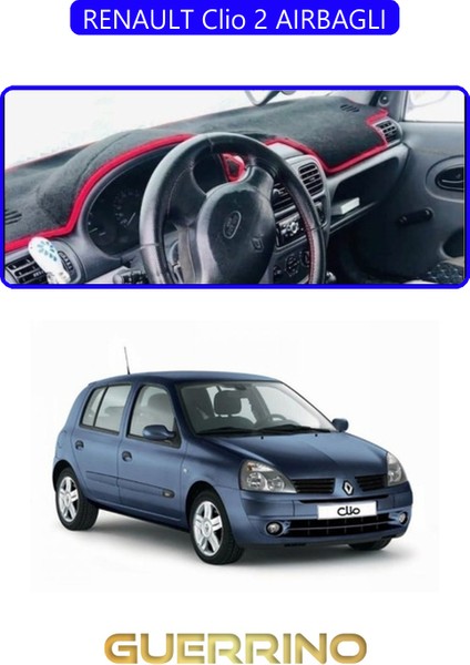 Renault Clio 2 Aırbaglıtorpido Koruma Halısı Mavi Kenar