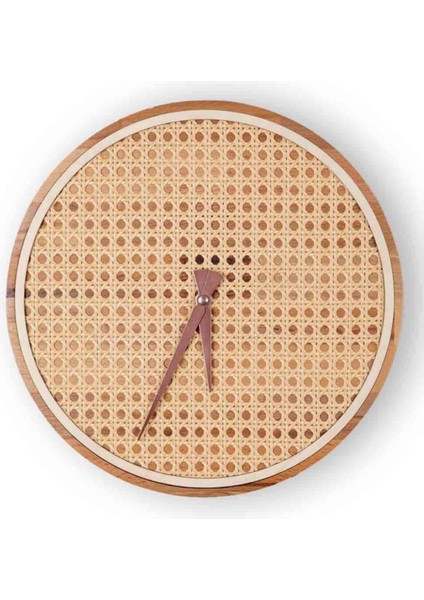 Yuvarlak Istanbul Serisi Şile Hazeran Ahşap Duvar Saati, Rustik Sarı, 32 cm indirimleri