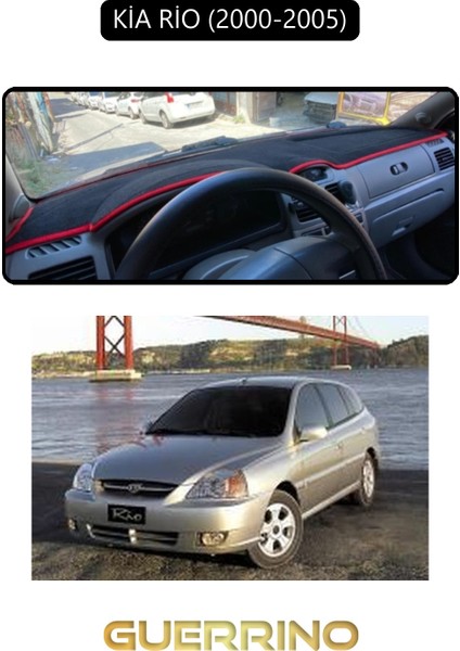 Kia Rio 2000-2005TORPİDO Koruma Halısı Siyah Kenar