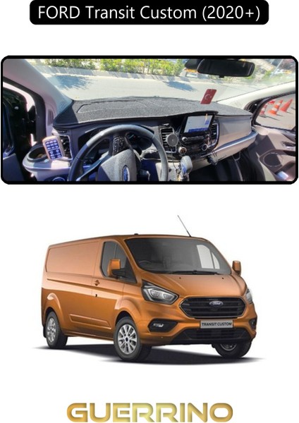 Ford Transit Custom 2020+TORPİDO Koruma Halısı Siyah Kenar