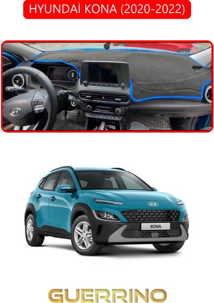 Hyundai Kona 2020-2022TORPİDO Koruma Halısı Kırmızı Kenar
