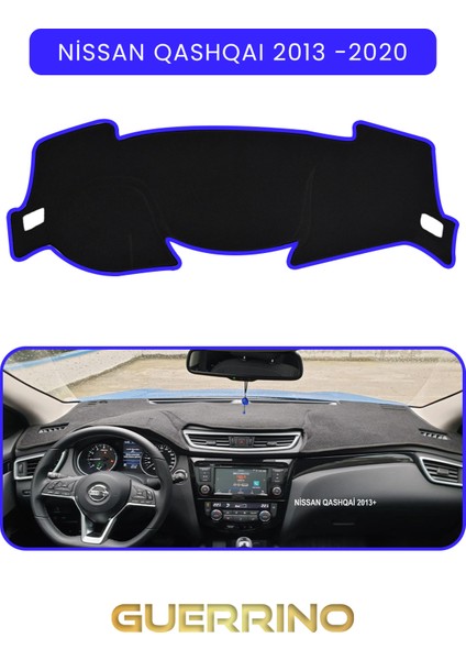Nissan Qashqaı 2013 -2020TORPİDO Koruma Halısı Mavi Kenar