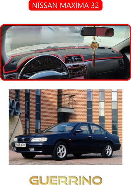 Nissan Maxima 32TORPİDO Koruma Halısı Kırmızı Kenar