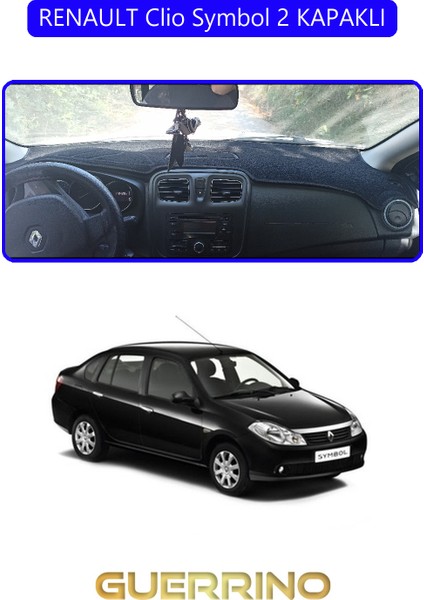 Renault Clio Symbol 2 Kapaklıtorpido Koruma Halısı Mavi Kenar