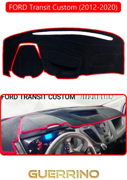 Ford Transit Custom (2012-2020)TORPİDO Koruma Halısı Kırmızı Kenar