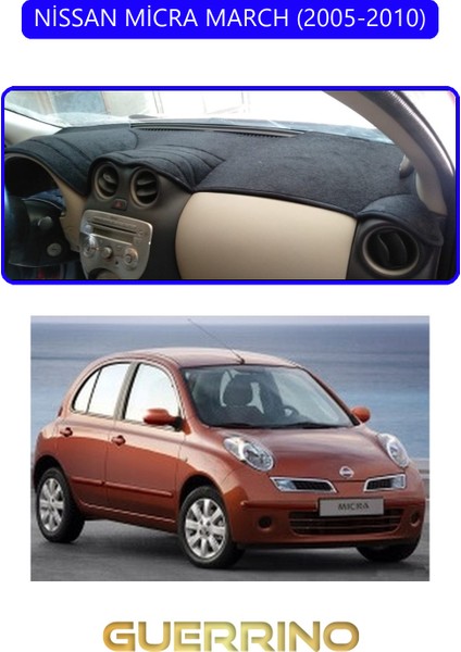 Nissan Micra March 2005-2010TORPİDO Koruma Halısı Mavi Kenar