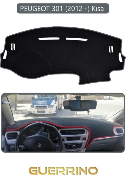 Peugeot 301 (2012+) Torpido Koruma Halısı Gri Kenar