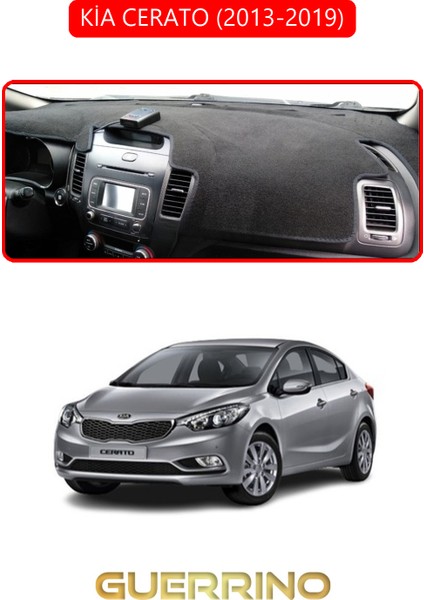 Kia Cerato 2013-2019TORPİDO Koruma Halısı Kırmızı Kenar