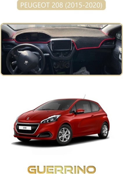 Peugeot 208 (2015-2020)TORPİDO Koruma Halısı Bej Kenar