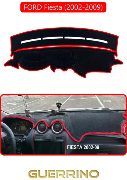 Ford Fiesta (2002-2009)TORPİDO Koruma Halısı Kırmızı Kenar