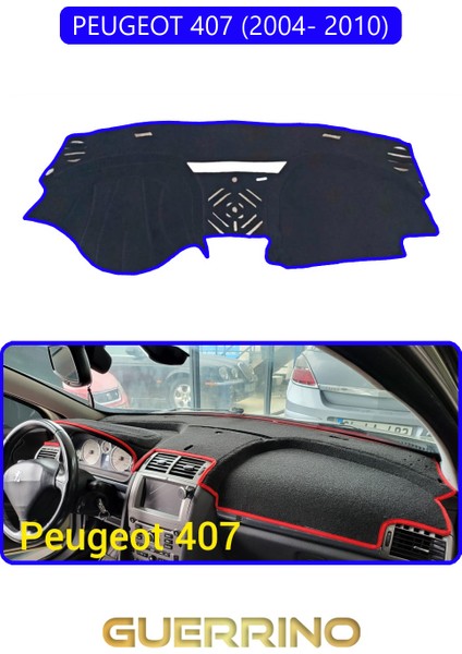 Peugeot 407 (2004- 2010)TORPİDO Koruma Halısı Mavi Kenar