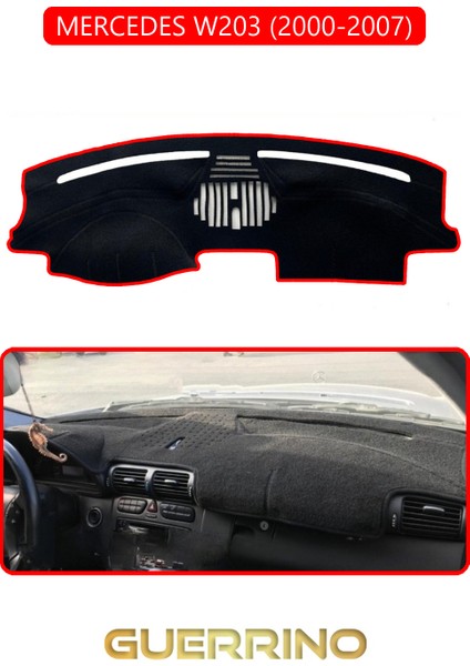 Mercedes W203 2000-2007TORPİDO Koruma Halısı Kırmızı Kenar