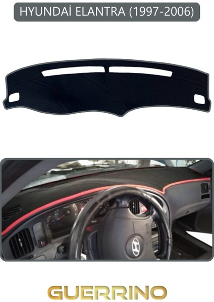 Hyundai Elantra 1997-2006TORPİDO Koruma Halısı Gri Kenar