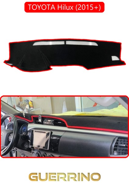 Toyota Hilux (2015+)TORPİDO Koruma Halısı Kırmızı Kenar