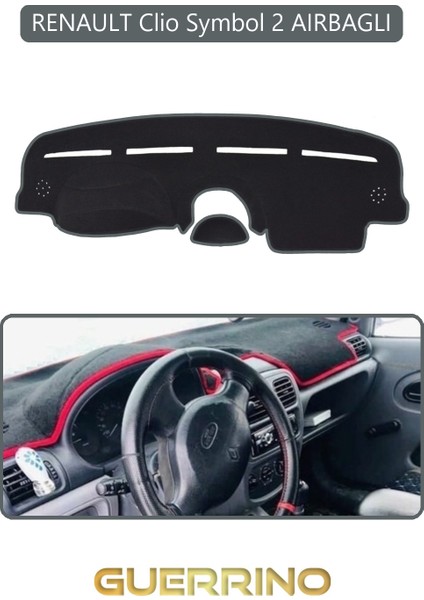 Renault Clio Symbol 2 Aırbaglıtorpido Koruma Halısı Gri Kenar