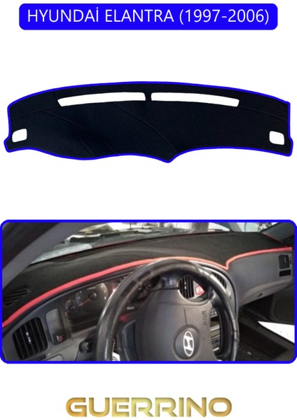 Hyundai Elantra 1997-2006TORPİDO Koruma Halısı Mavi Kenar