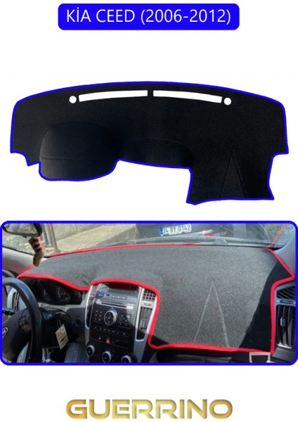 Kia Ceed 2006-2012TORPİDO Koruma Halısı Mavi Kenar