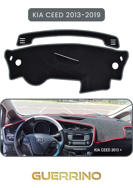 Kia Ceed 2013-2019TORPİDO Koruma Halısı Gri Kenar