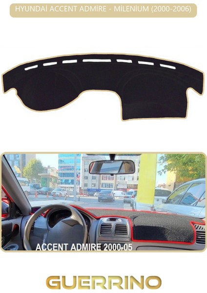 Hyundai Accent Admire/milenium 2000-2006TORPİDO Koruma Halısı Bej Kenar