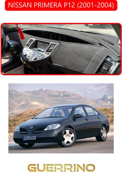 Nissan Primera P12 2001-2004TORPİDO Koruma Halısı Kırmızı Kenar