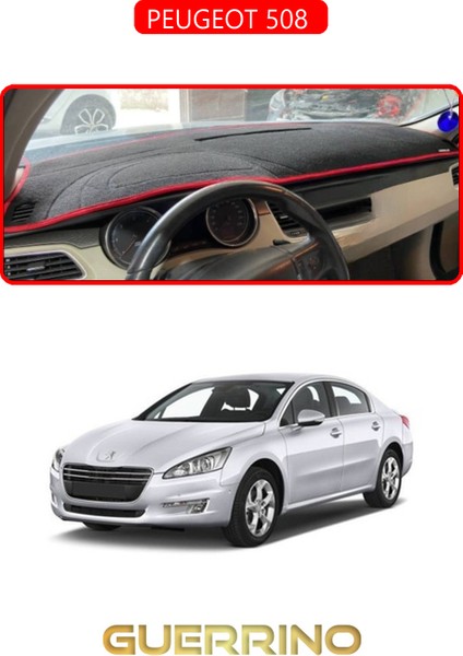 Peugeot 508 Torpido Koruma Halısı Kırmızı Kenar