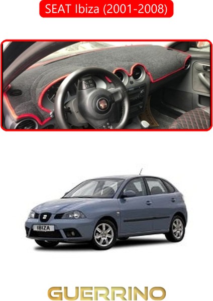Seat Ibiza (2001-2008)TORPİDO Koruma Halısı Kırmızı Kenar