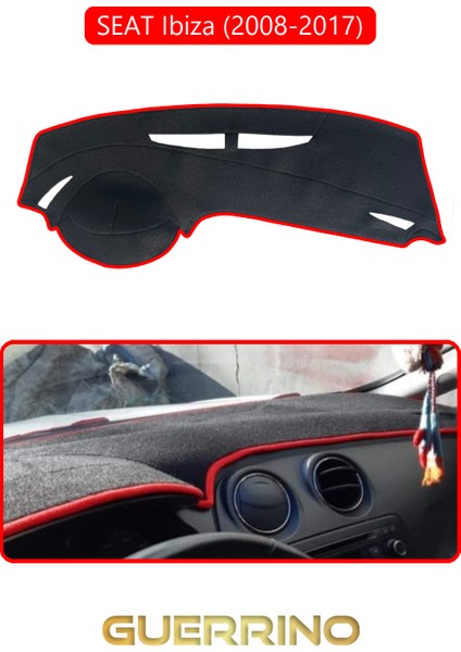 Seat Ibiza (2008-2017)TORPİDO Koruma Halısı Kırmızı Kenar