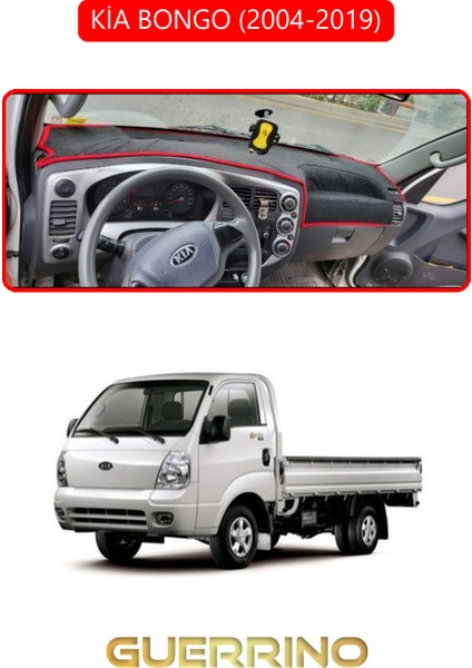 Kia Bongo 2004-2019TORPİDO Koruma Halısı Kırmızı Kenar