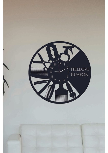 Ahşap Duvar Saati, Kuaför ve Berberler Için Şık ve Modern Tasarım fiyatları