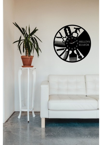 Ahşap Duvar Saati, Kuaför ve Berberler Için Şık ve Modern Tasarım fırsatları