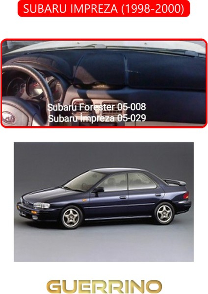 Subaru Imprezza (1998-2000)TORPİDO Koruma Halısı Kırmızı Kenar
