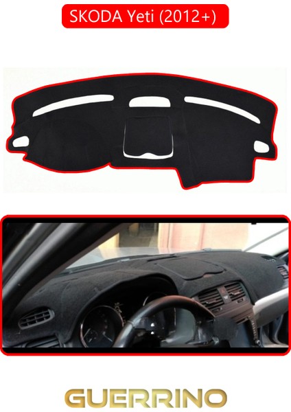 Skoda Yeti (2012+) Torpido Koruma Halısı Kırmızı Kenar