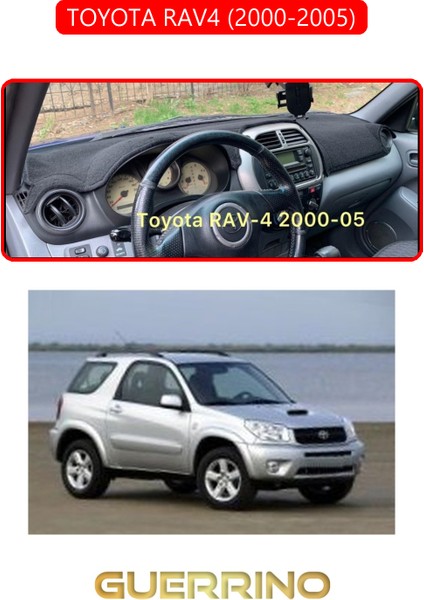 Toyota Rav4 (2000-2005)TORPİDO Koruma Halısı Kırmızı Kenar