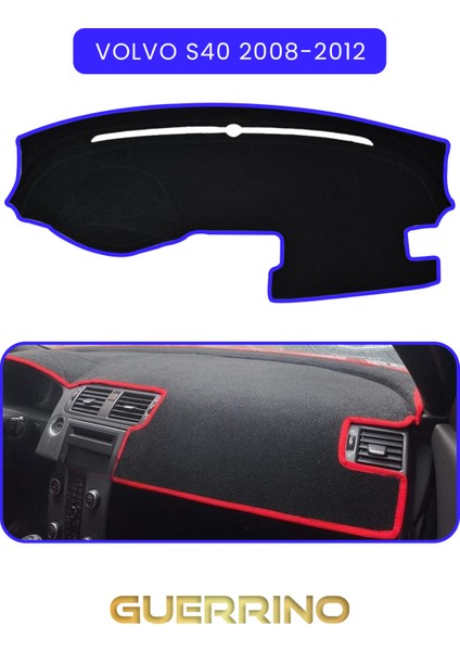 Volvo S40 (2008-2012)TORPİDO Koruma Halısı Mavi Kenar